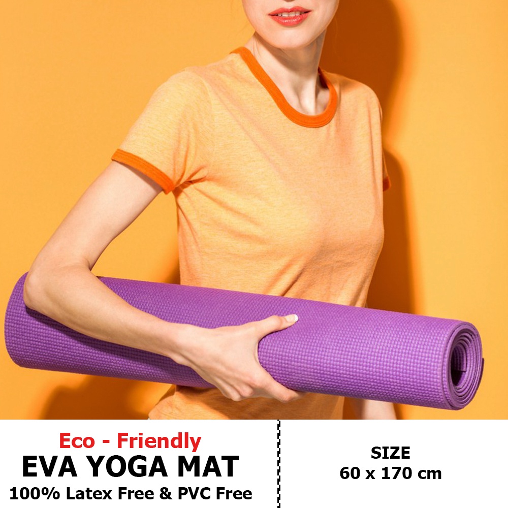 Matras Yoga Mat Anti-Slip Eva Premium 60 x 170 cm dan  Tas