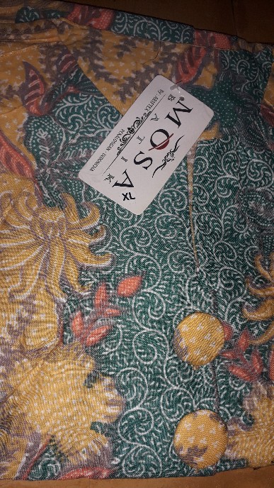 Atasan Blouse Batik Mosa Wanita Lengan Panjang Kancing Depan. Motif Wed Biru Batik Pekalongan -a03