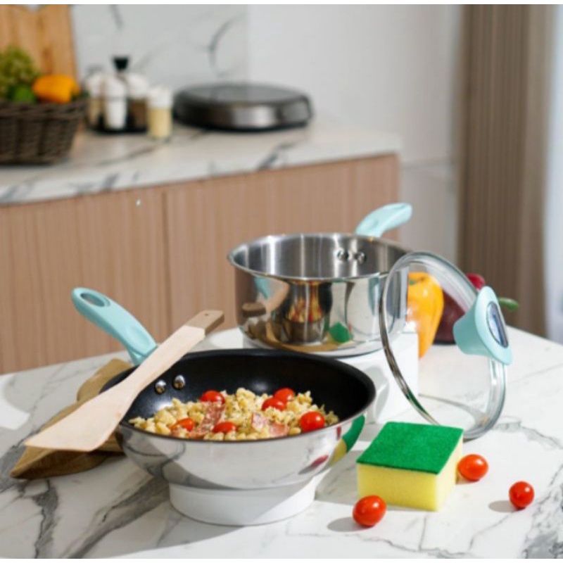 Kado Pernikahan Panci Ekonomis Value Kitchen Blue Set Of 5 Pcs Dusdusan