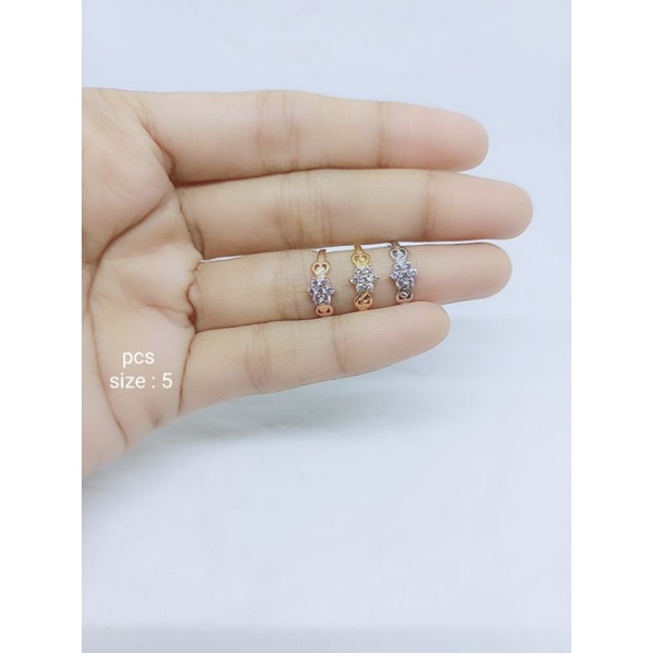 CINCIN CORR ANAK MOTIF BUNGA, LOVE MP / CINCIN PERAK ASLI SILVER 925 LAPIS EMAS / CINCIN FASHION ANAK