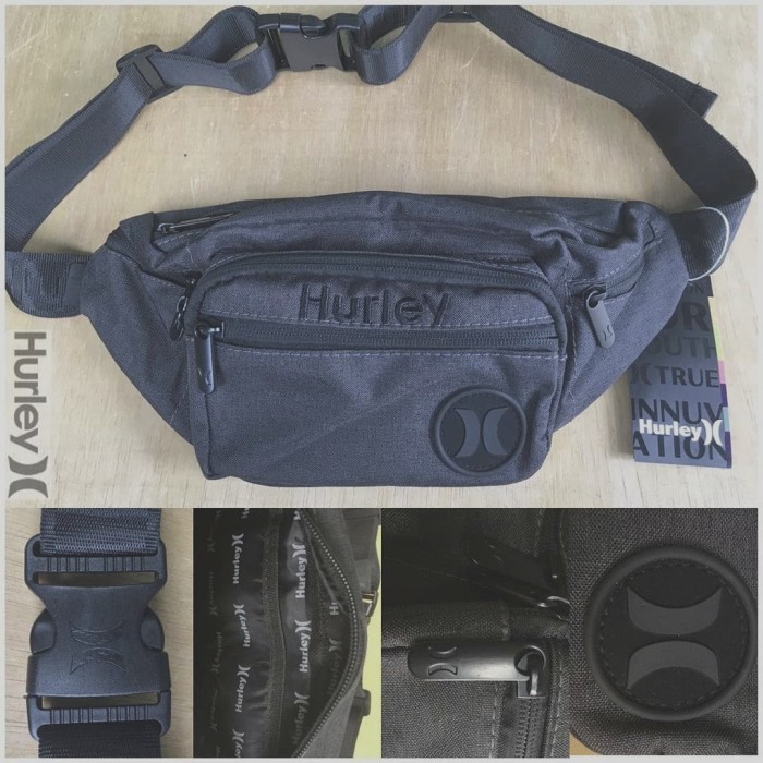 Waist Bag Hurley Logo Icon BP Black Original - Hitam Limited