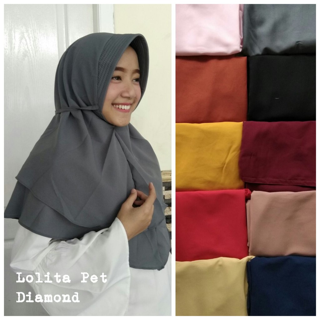  Jilbab  Instan  Lolita pet 2  layer  Shopee Indonesia