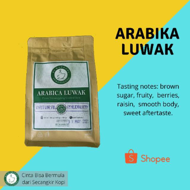 

Kopi Arabika Luwak Temanggung Kemasan 100gr dan 200gr