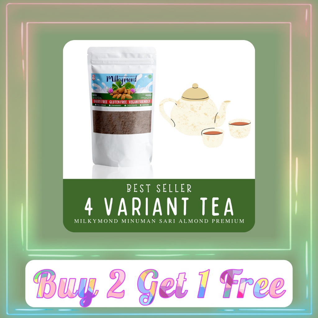 [BUY 2 GET 1 FREE] Susu Almond Premium MILKYMOND Milky Almond 180 Gram Variant 4 Rasa Tea Teh Susu