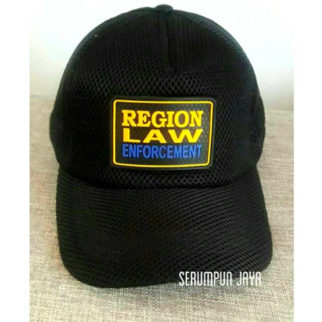 TOPI REGION LAW JARING DOUBLE MESH VELCRO DENGAN PATCH