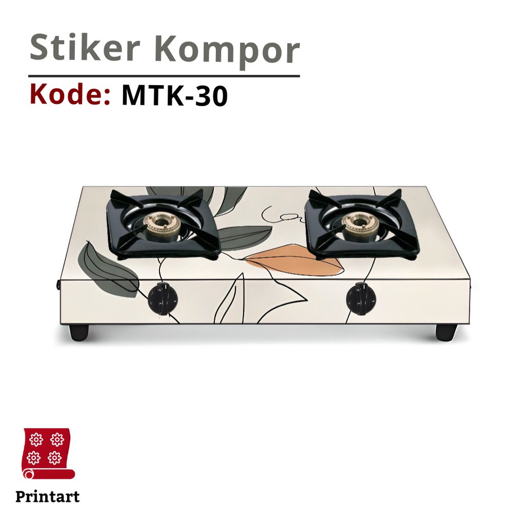 Stiker Kompor 1 Tungku dan Sticker Kompor 2 Tungku Motif Minimalis Kode MTK-30