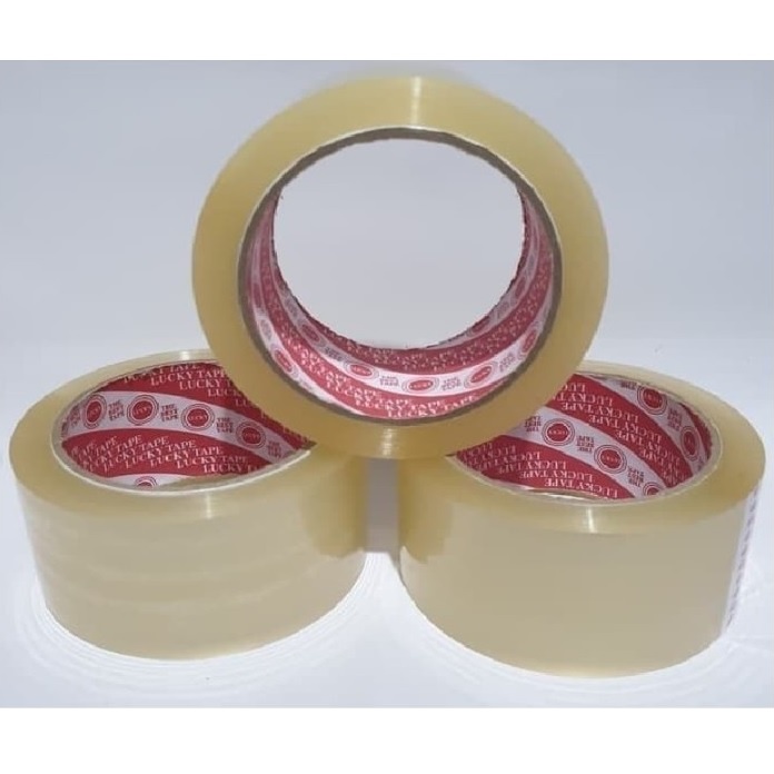 Lakban / Selotip / Isolasi Bening Merek Lucky Tape 2&quot; Inch x 90 Yard