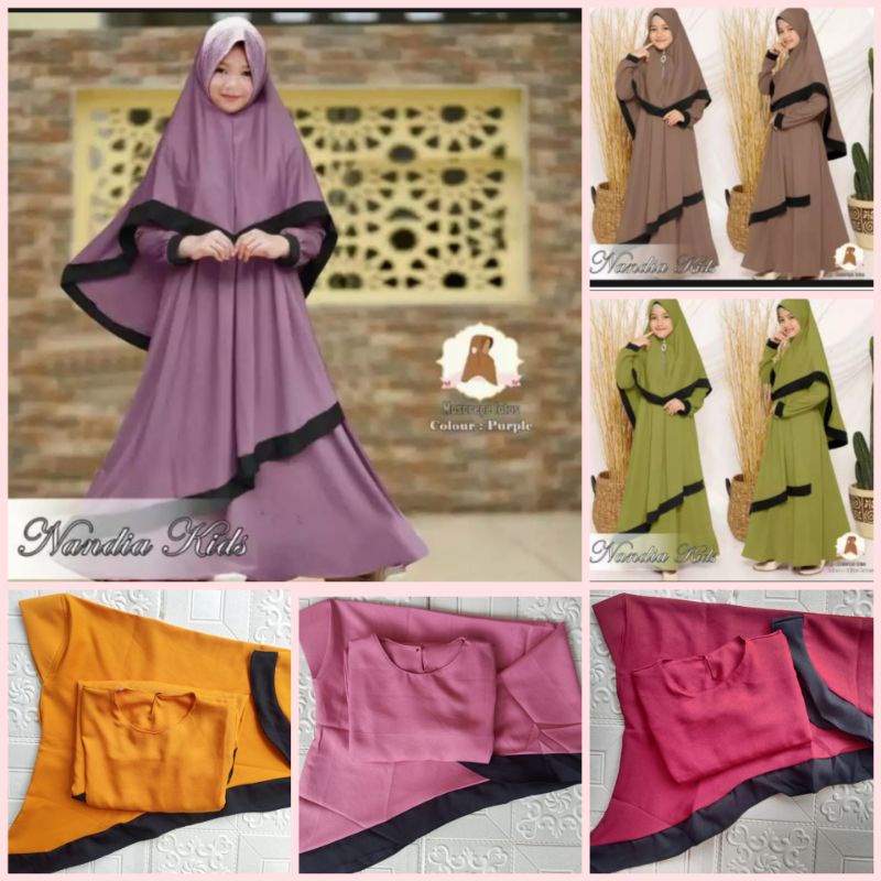 Free HIJAB//. GAMIS NANDIA KIDS SET HIJAB