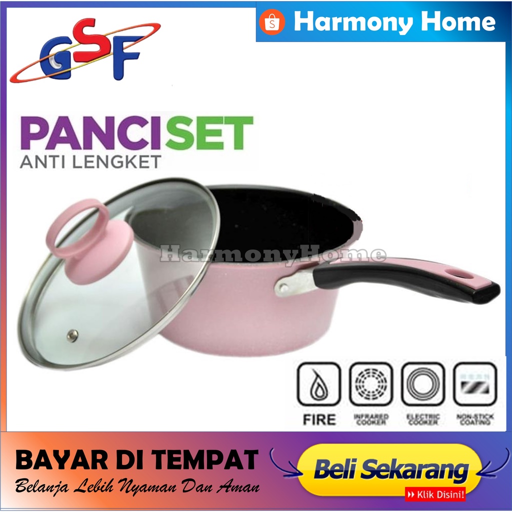 BOLDe Organic Green Sauce Pan 18 Cm + Tutup Kaca Panci Mie Saus Susu Granite Coating