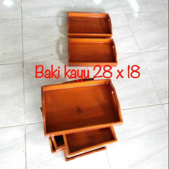 Baki Kayu / Nampan Kayu / Tray Kayu warna WALNUT 28 x 18 cm