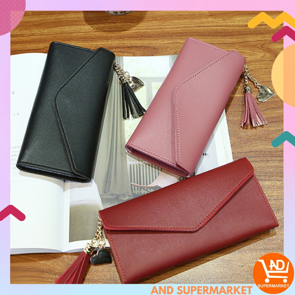 AND / COD / Dompet Panjang Wanita Dompet panjang Korea wanita Dompet kulit Murah Multifungsi / D10