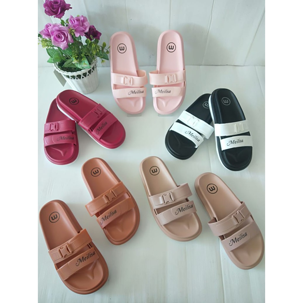 gof SANDAL IMPORT WANITA Sandal Wanita Murah Slip Casual Teplek Sendal Cewek Flat Kekinian