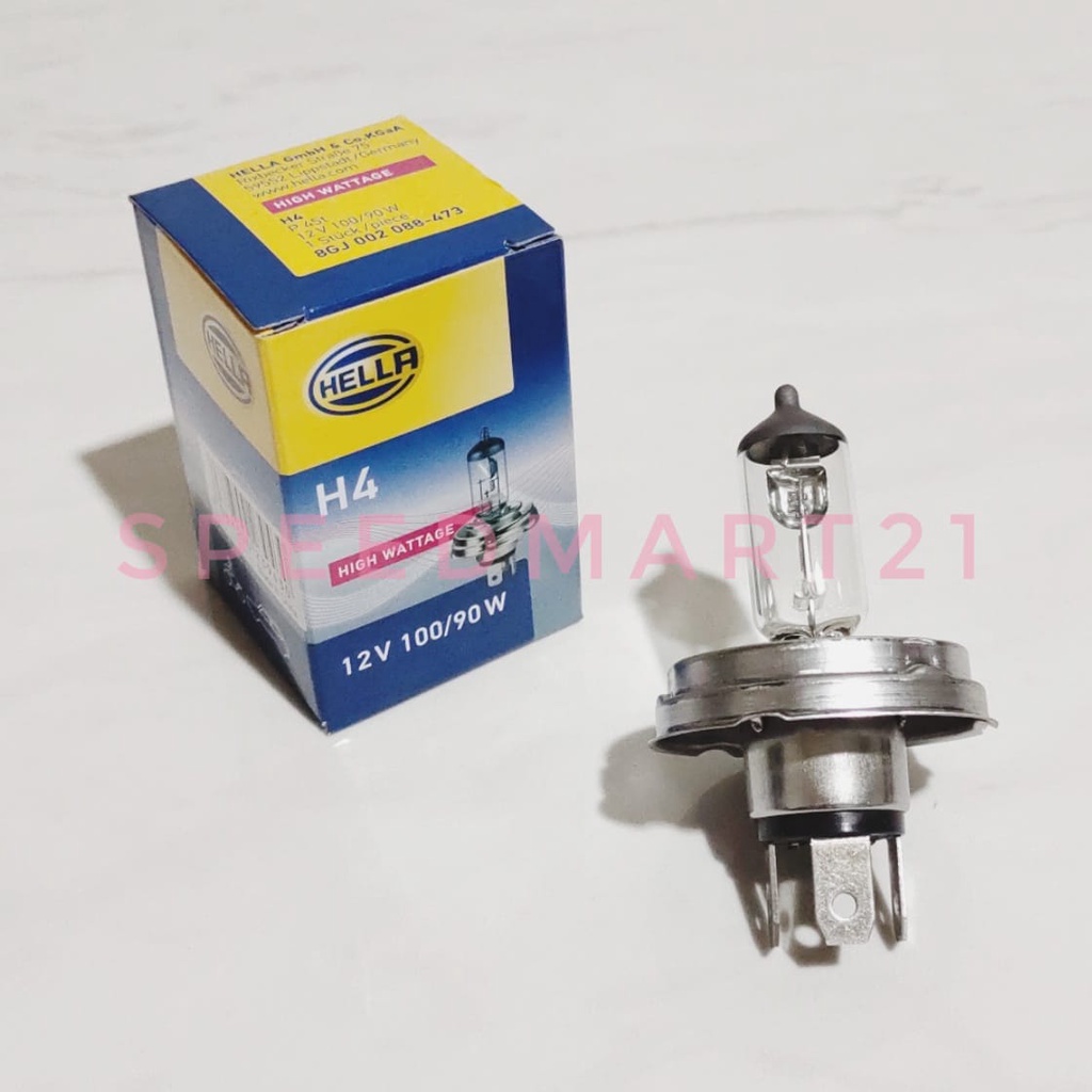 HALOGEN BOHLAM HELLA H4 12V 100/90W/DOP HELLA H4 12V 100/90W
