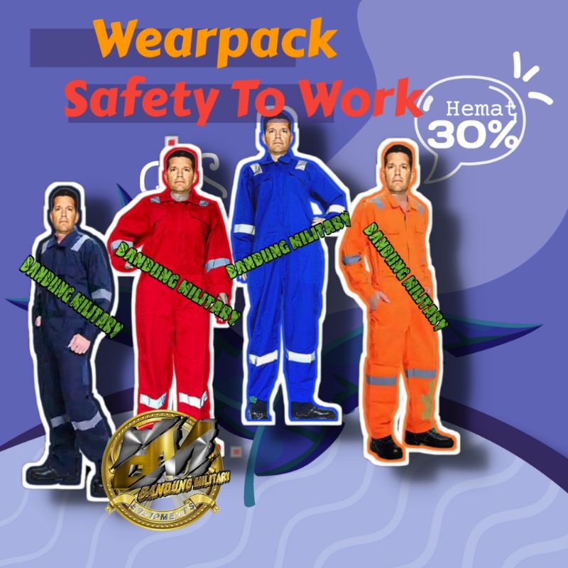 Seragam Trusan Lis Bengkel Skotlet Katelpak Langsung Safety Werpak Stelan Coverall Scotlight Kerja 3