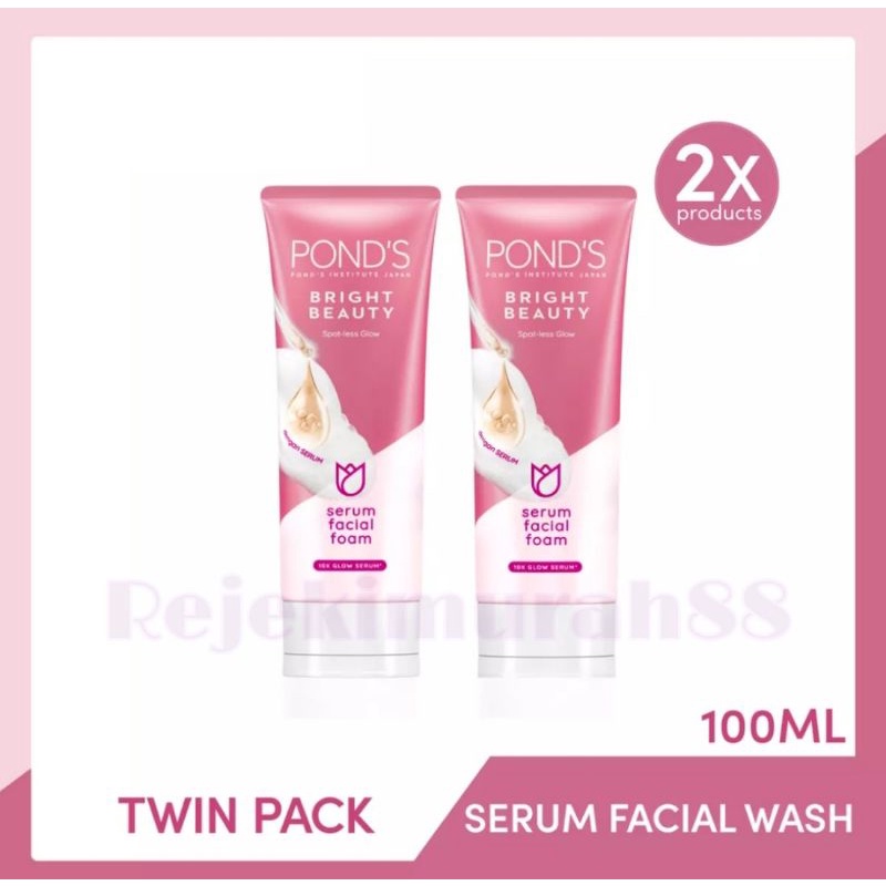 Ponds White Beauty/Bright Beauty Facial Wash 100g Twin pack isi 2 pcs