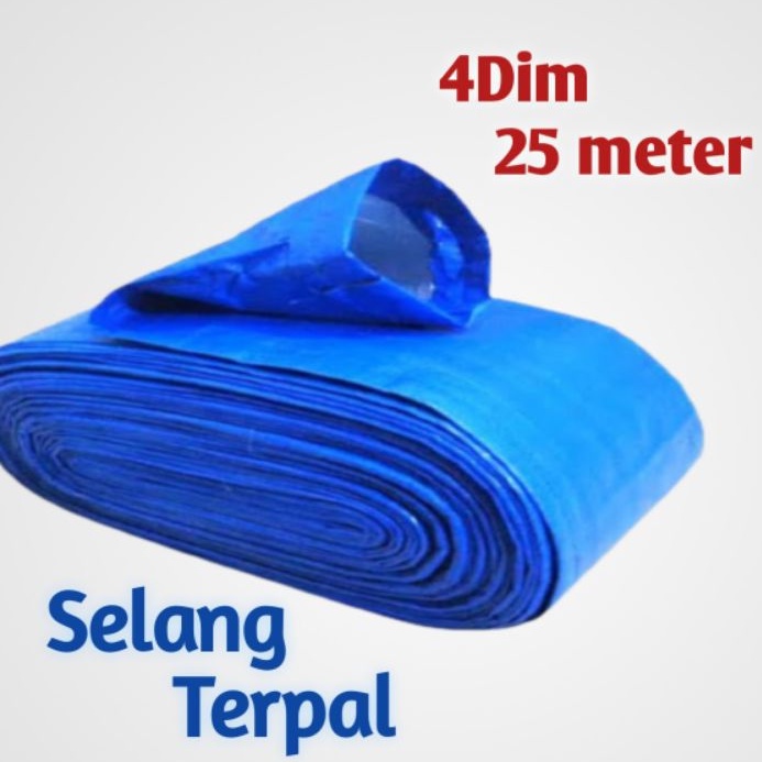 Selang Terpal plastik 4inch 25m / selang terpal plastik 4dim/ selang drip irigasi/ selang pengairan 