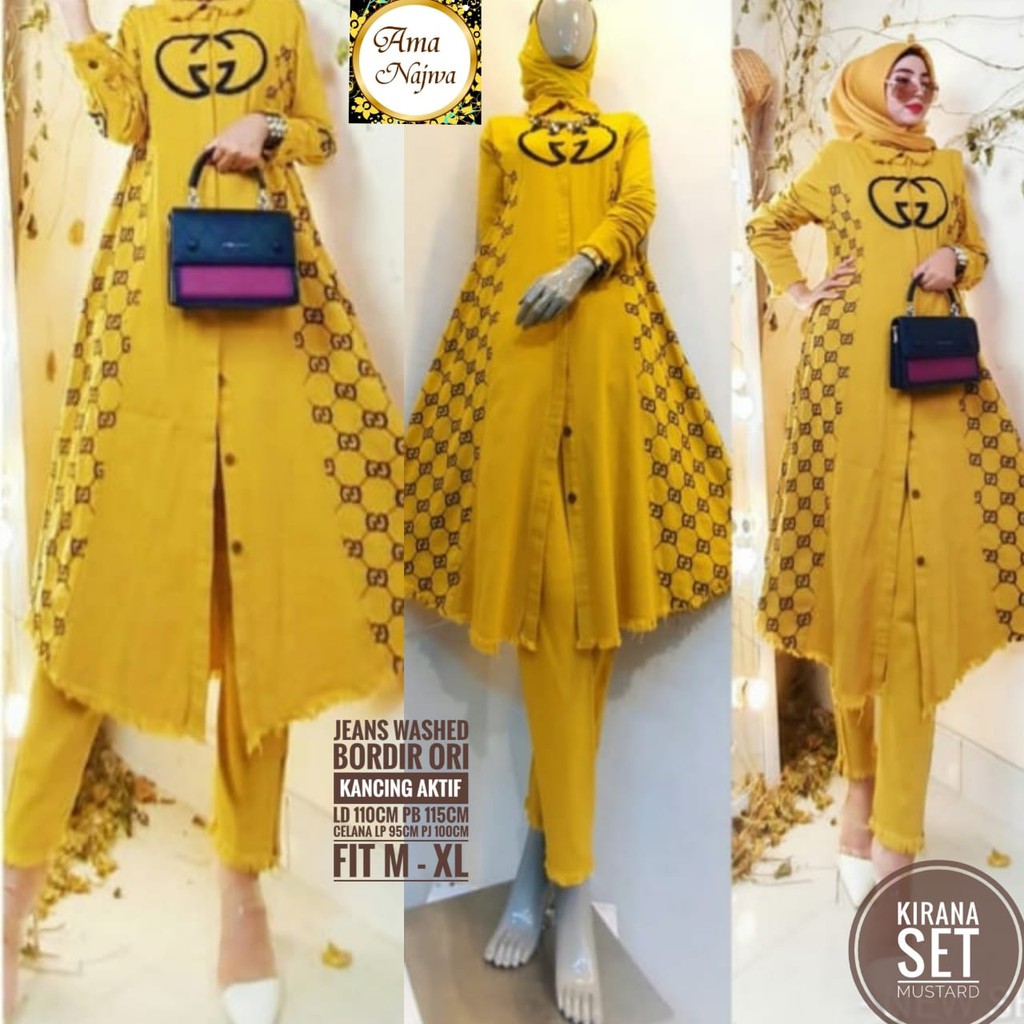 Kirana Set by AMA NAJWA | Setelan Jeans ONE SET