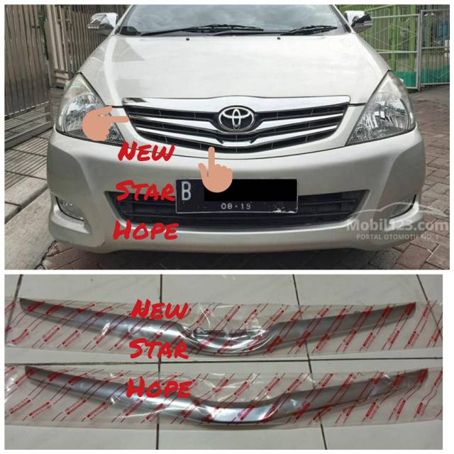 List grill Crome Tengah Bemper depan INNOVA 2010 Original