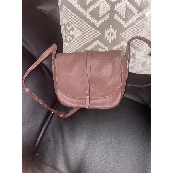 tas authentic kulit asli mandarina duck warna cokelat