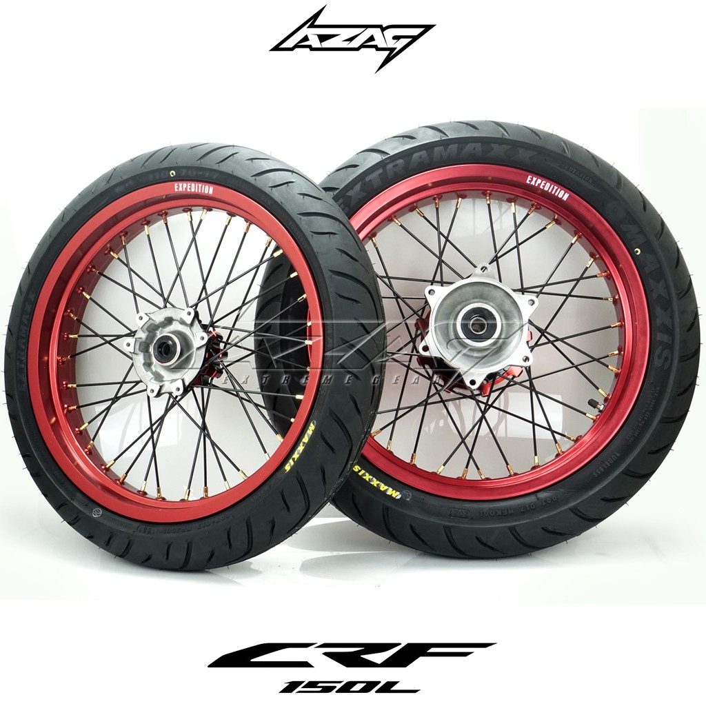BAN SET SUPERMOTO HONDA CRF 150L VELG EXPEDITION RED BAN MAXXIS