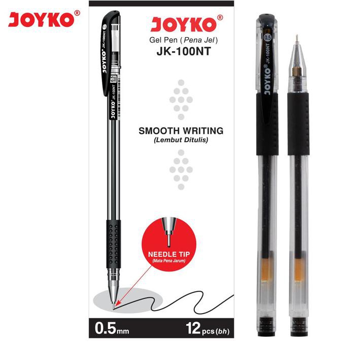 

Gel Pen Pulpen Pena Joyko JK-100NT Black 0.5 mm 1 Box 12 Pcs AP079