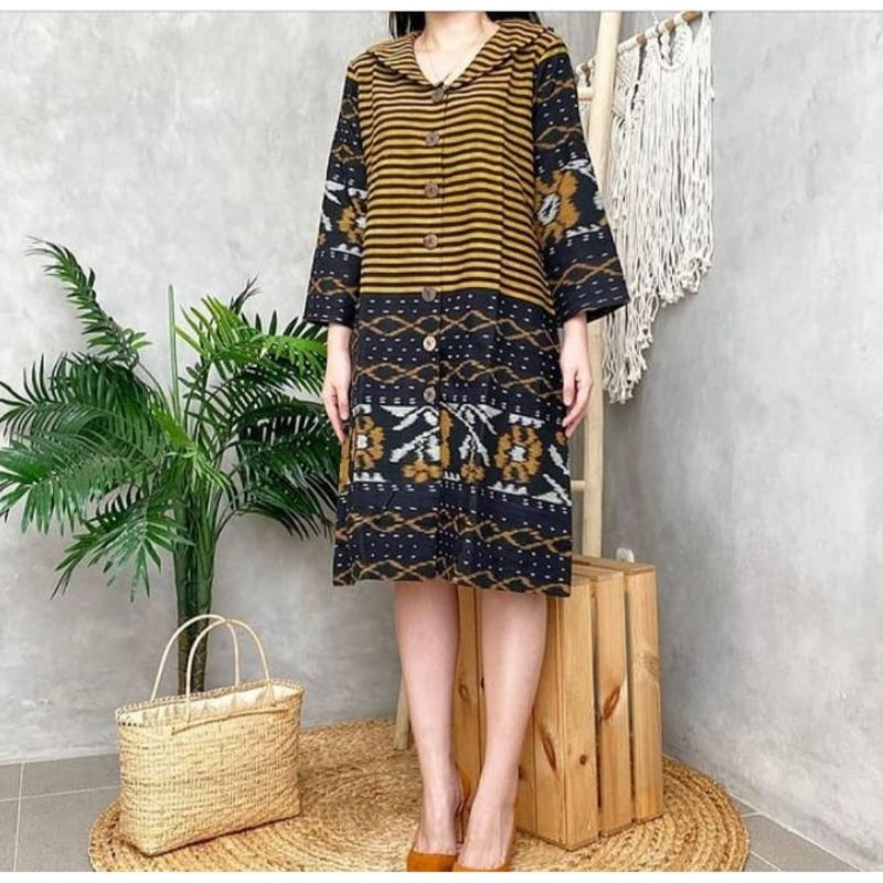 DRES TENUN ETNIK JEPARA MIX LURIK - TUNIK TENUN