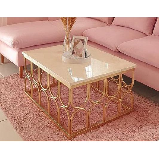 MEJA CONSOLE MINIMALIS DESAIN UNIK MEJA INDUSTRIAL FURNITURE MEJA BESI MARBLE KEKINIAN MEJA KOPI M45