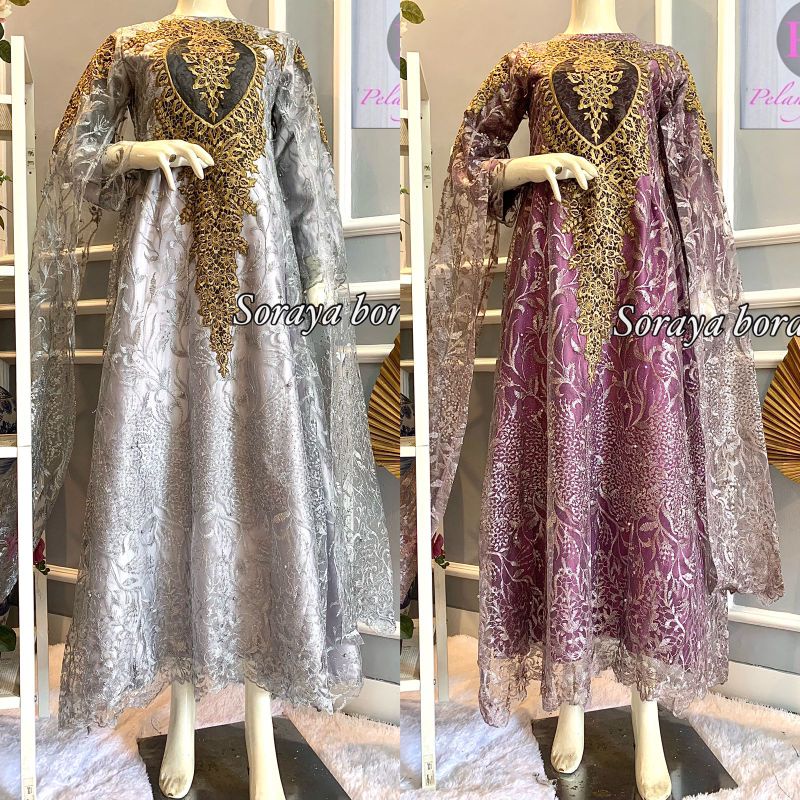 KEBAYA ORIGINAL//KEBAYA MODERN//GAMIS SORAYA BORDIR (JUMBO LD 120CM)//GAMIS WISUDA//BAJU PESTA//SERAGAMAN KELUARGA//LAMARAN PERNIKAHAN//By Pelangi Jaya