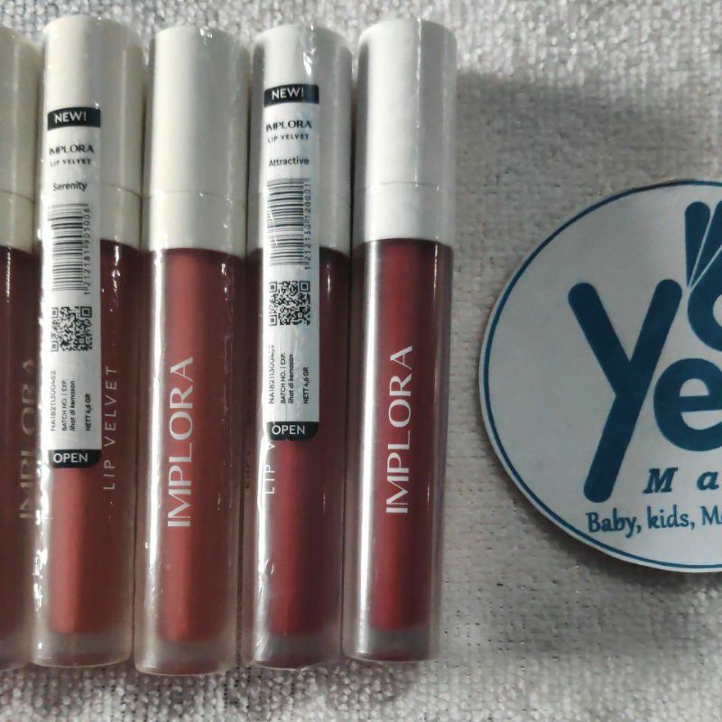 Implora Lip Velvet Cream Lipstik Cair Naive Honest Serenity Fearless Attractive Extrovert