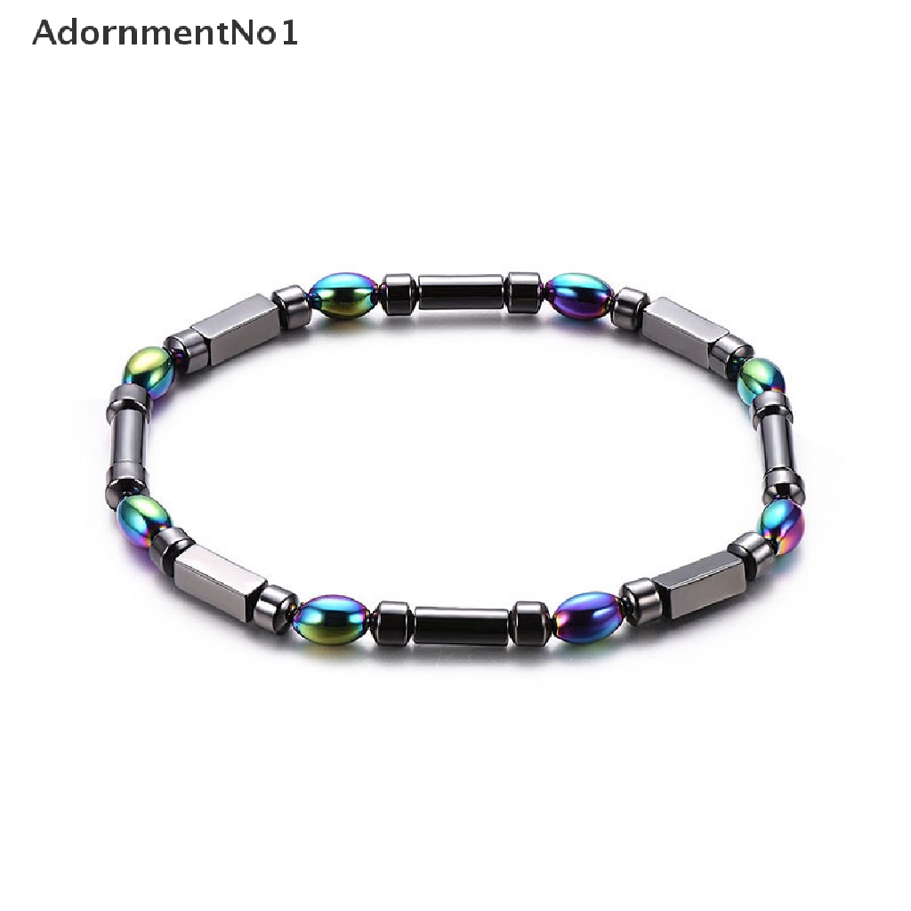 (AdornmentNo1) Gelang Kaki Manik-Manik Batu Hematite Magnetik Untuk Kesehatan / Menurunkan Berat Badan