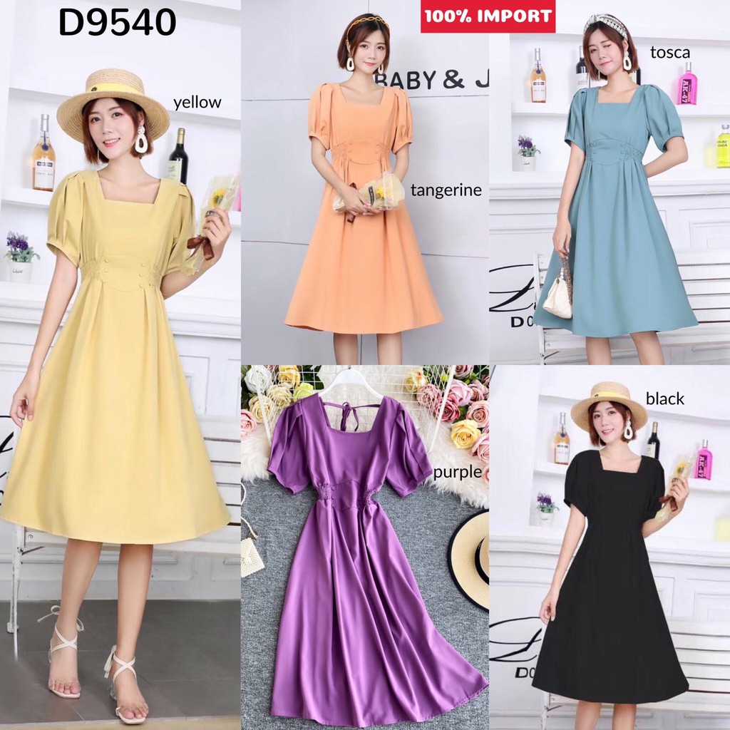 D9540 Amora Six Buttons Casual Dress
