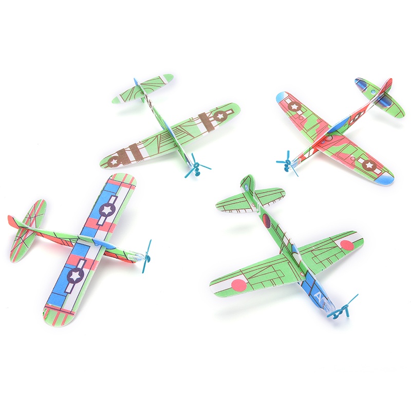 {LUCKID}12PCS/Set Foam Glider Prop Flying Gliders Plane Aeroplane Kids Children DIY Toys