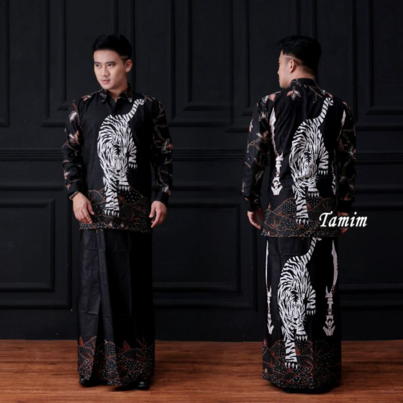setelan batik|kemeja batik|sarung setelan|batik kekinian