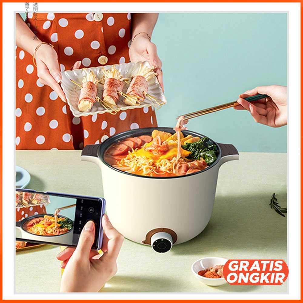 Panci Listrik Mini Electric Cooker Skillet 600W 1.5L AJL-A1301 Steamer