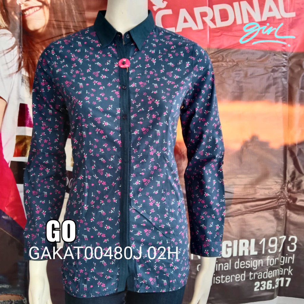 gof KTJ CARDINAL KEMEJA GIRL Atasan Baju Perempuan Hem Lengan Panjang Wanita