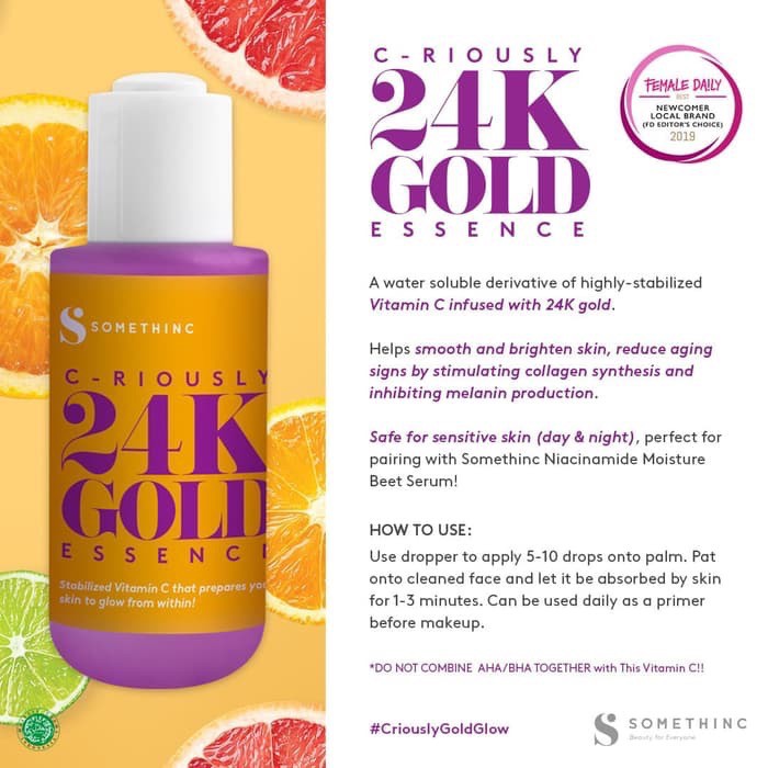 SOMETHINC CRIOUSLY 24K GOLD Essence (40ml) dan 20ml