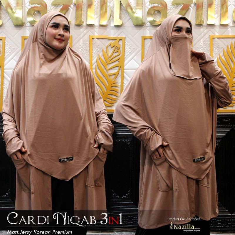 Ready..Cardi Niqob 3in1 Nazilla