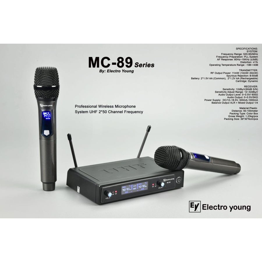 mic wireless electro young mc89 mc 89 original terdapat 3 variasi