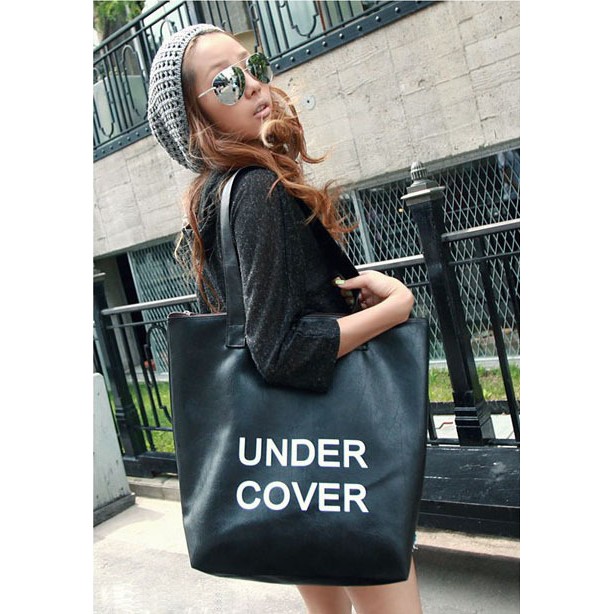 Tas besar kulit hitam / big black leather bag (1F3) BTA006