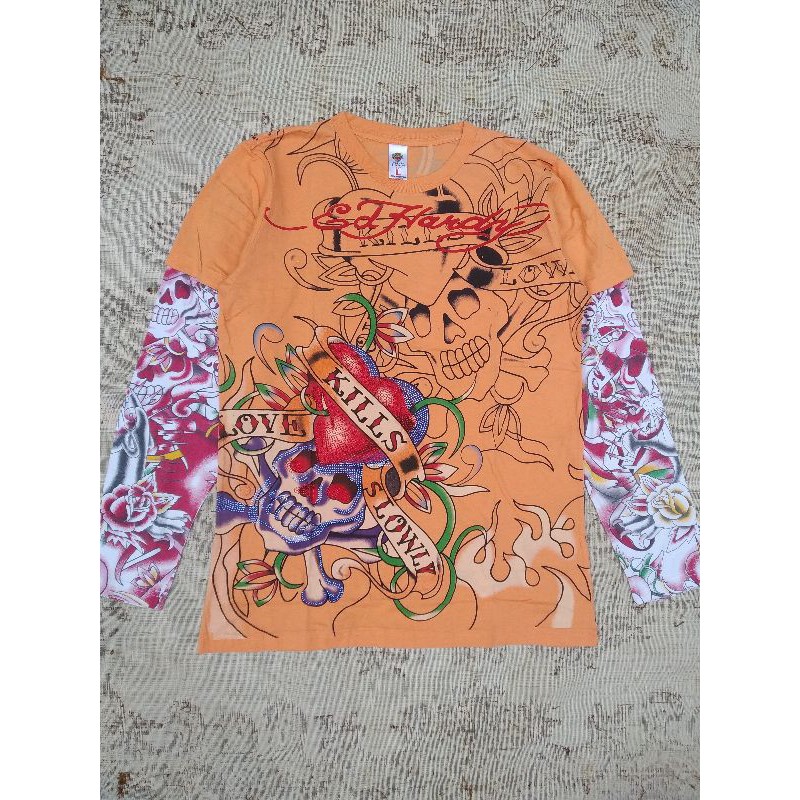 kaos lengan panjang ed hardy second original