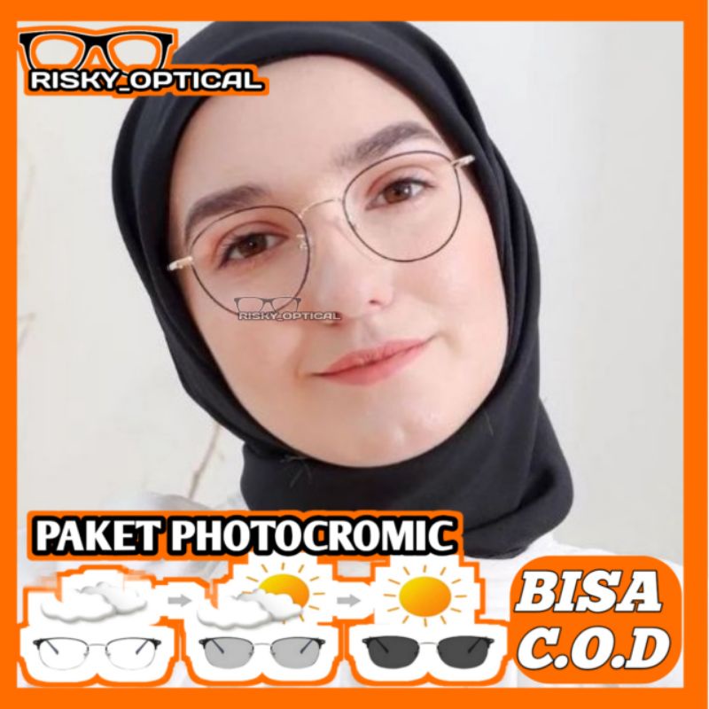 kacamata trendy// kacamata minus//F+photocromic//kacamata 2733