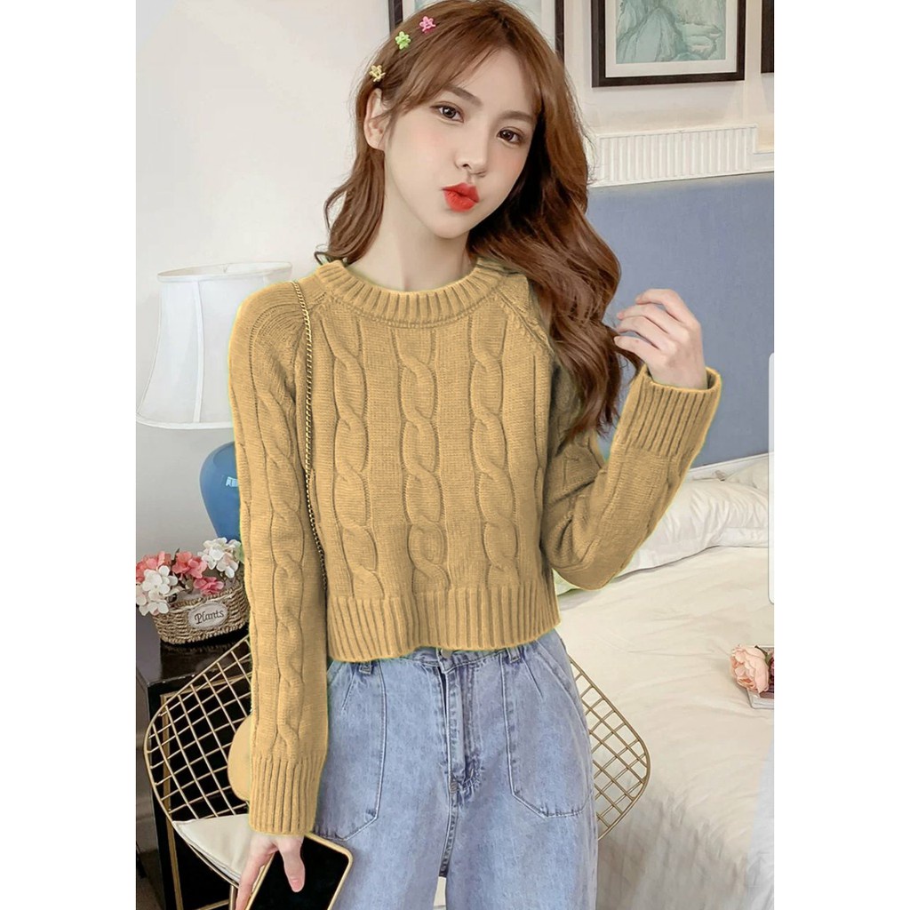 WSE390 - Sweater Rajut Emily / Sweater Wanita / Sweater Rajut Motif / Sweater Rajut Model Korean / PREMIUM QUALITY