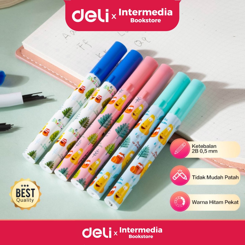 

Deli E7008 Larva Series Mechanical Pencil Leads / Isi Ulang Pensil Mekanik 0.5mm 2B
