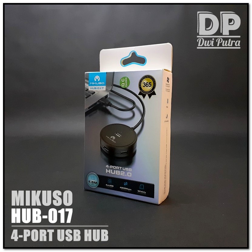 USB HUB MIKUSO HUB-017 // 4-PORT USB 2.0 // 480 MBPS RATE ROUND DESIGN USBHUB 017