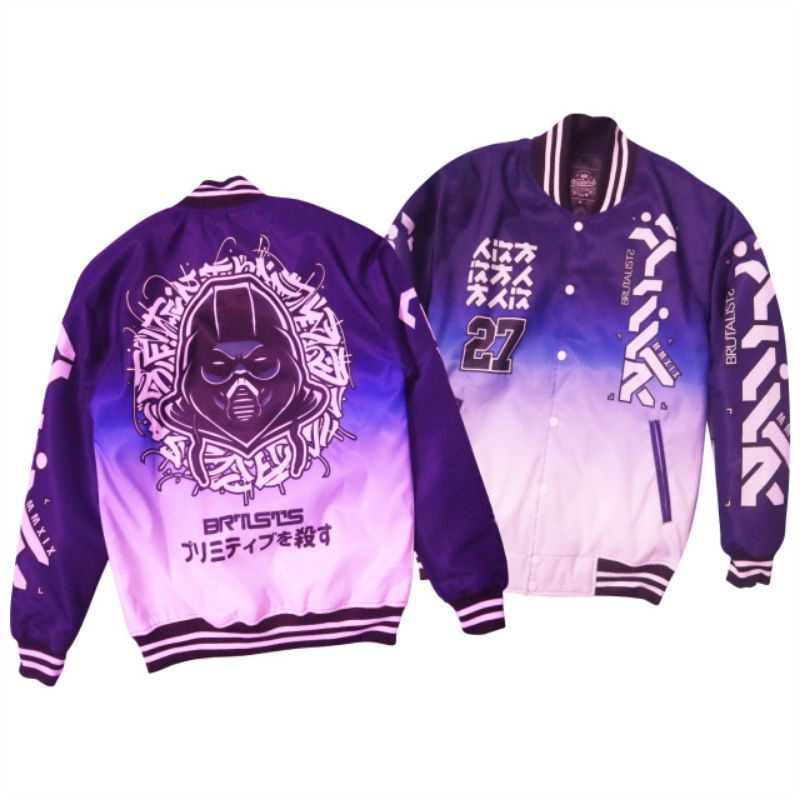 JAKET VARSITY BASEBALL BRUTALISTS DENIM JAKET UNISEX ORIGINAL PRIA WANITA-V20