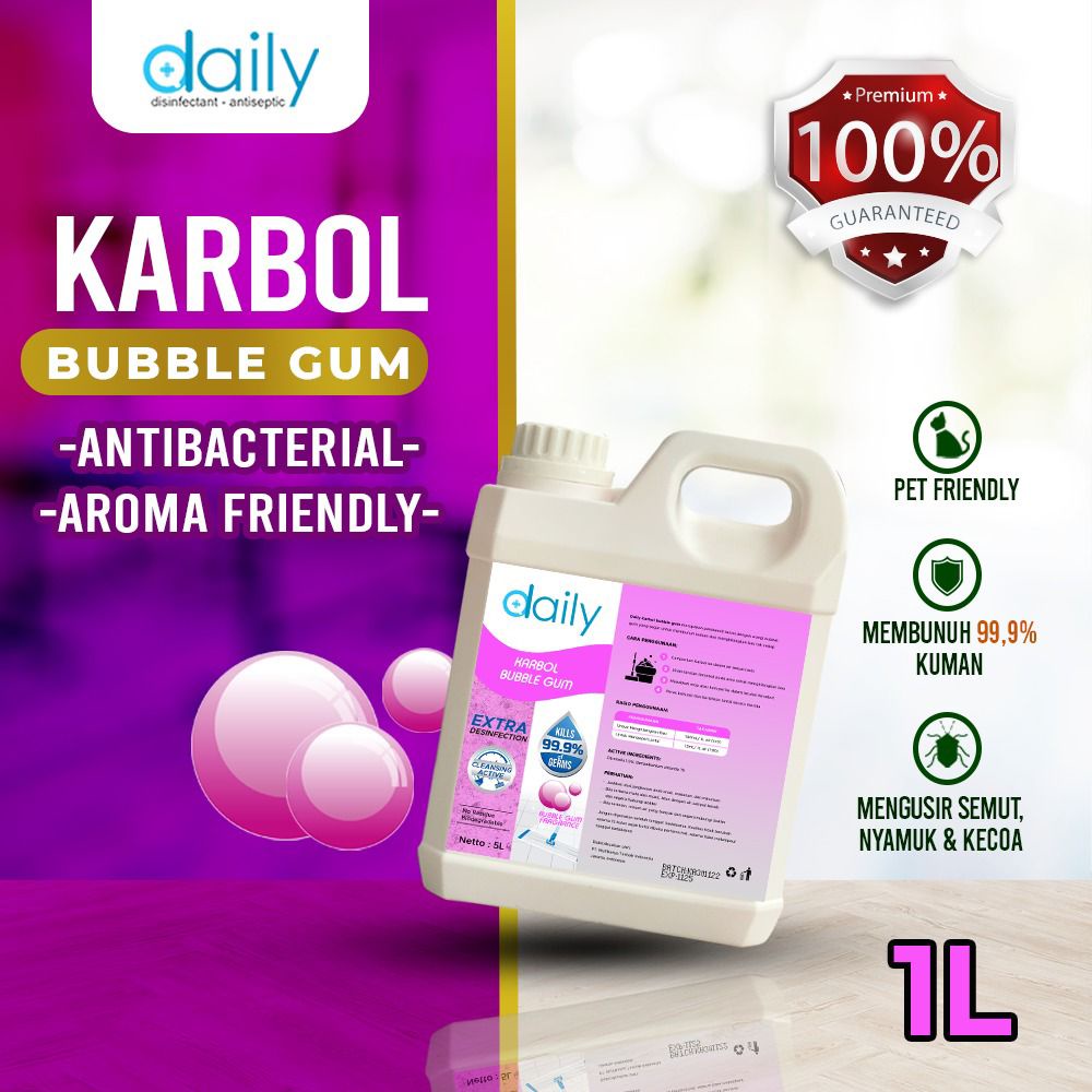 Karbol Aroma Bubble Gum 1 Liter Premium Anti Nyamuk &amp; Serangga