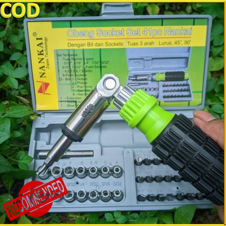 Obeng Sock Set 41 Pcs / Kunci Obeng Socket 41 Pcs Nankai