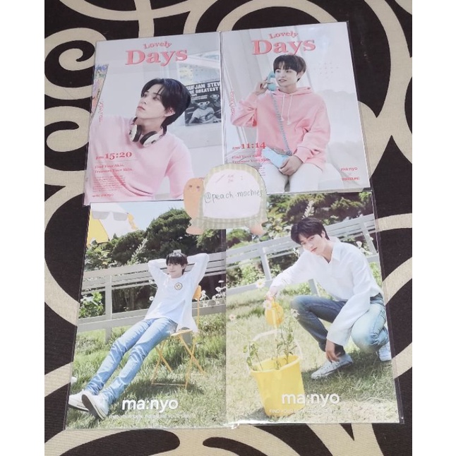 MANYO X TREASURE POSCARD FIND YOUR SKIN MASK LOVELY DAYS PINK ASAHI JIHOON HYUNSUK HARUTO
