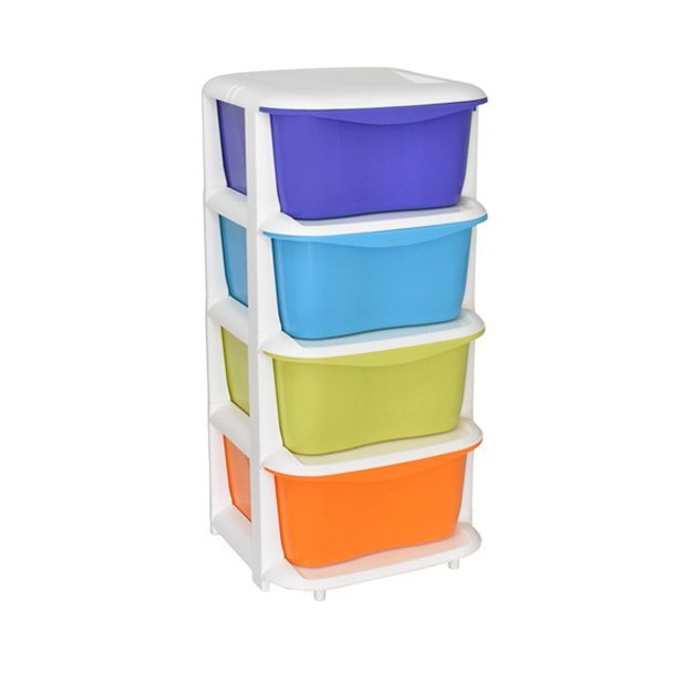 Maspion Laci Lemari Tower Container Susun Kontainer Rak Storage Box Susun 4 Plastik Warna Warni
