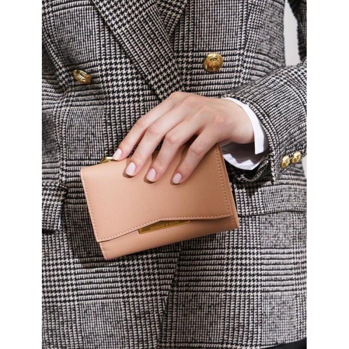 Dompet wanita charles & keith leather croco best seller import